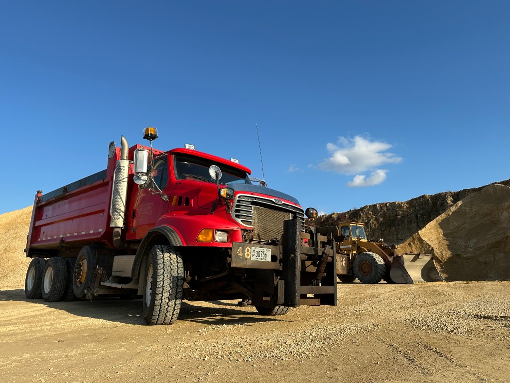 Dump truck and loader ready for excavating and site work